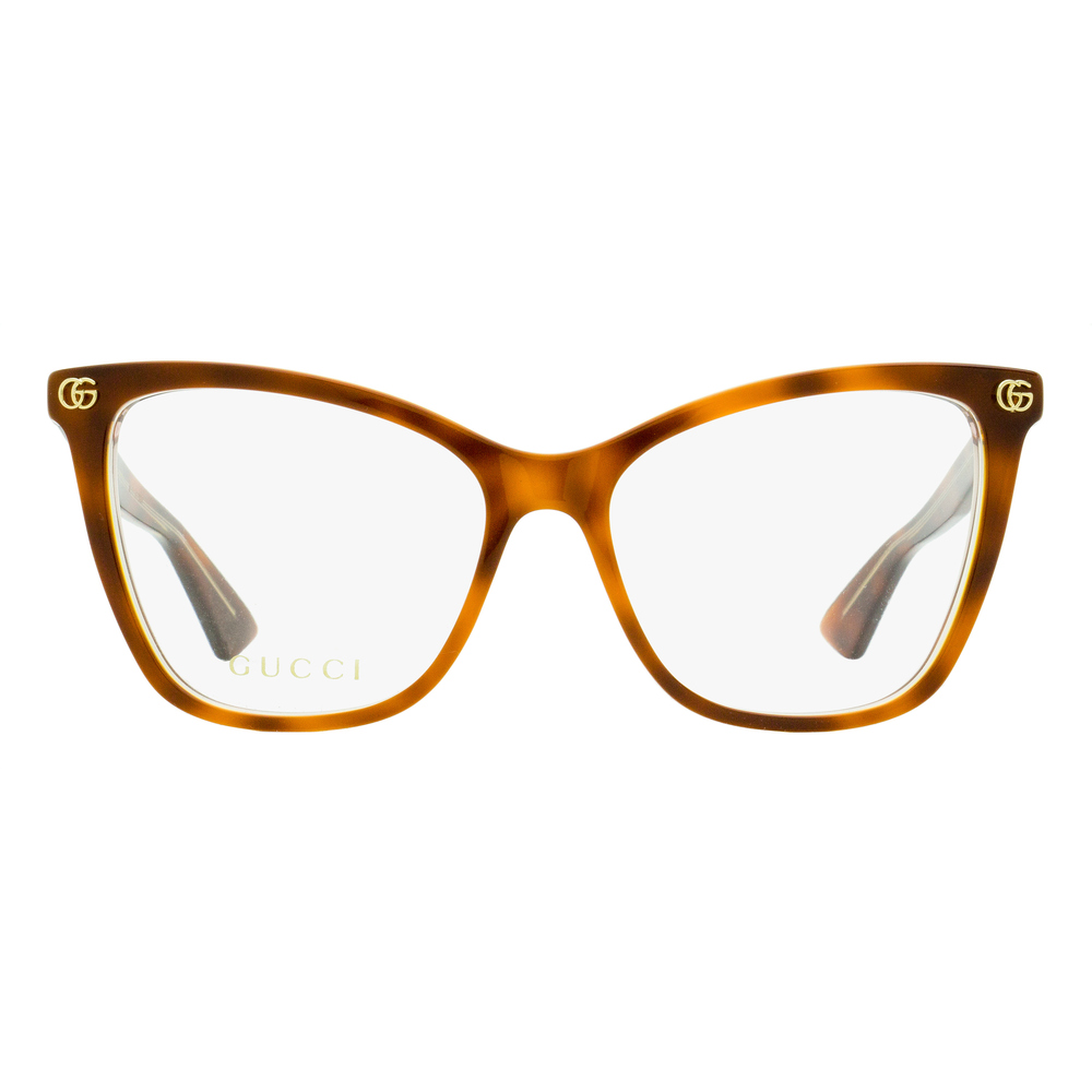 Gucci Emblem Butterfly Eyeglasses GG1817O 004 Havana/Clear 55mm - Picture 2 of 2
